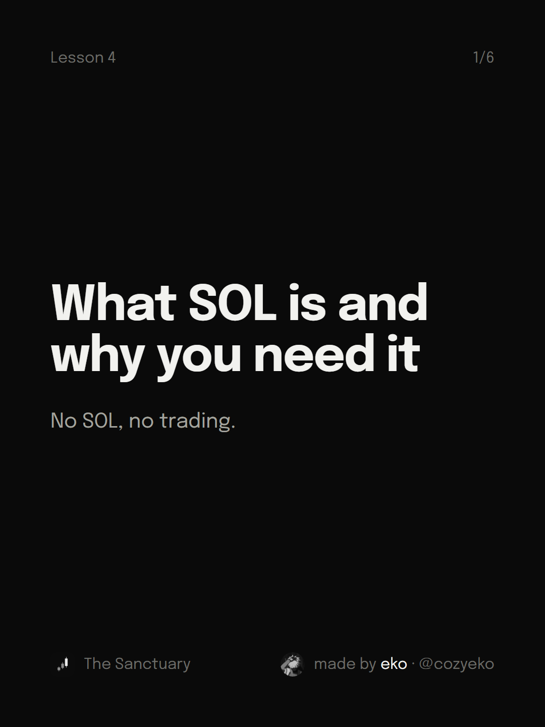 Slide 1 of 6: What SOL is and why you need it No SOL, no trading.